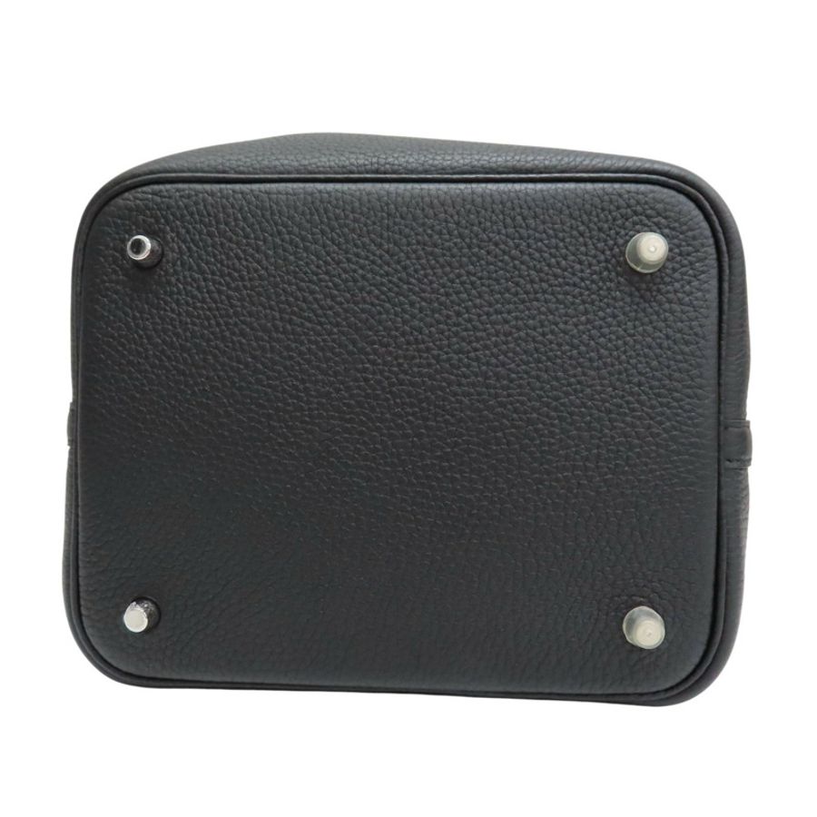 黑色 Taurillon牛皮 Picotin Lock 22 手提包 U刻 銀扣【HERMES 愛馬仕】 H060991CK-3