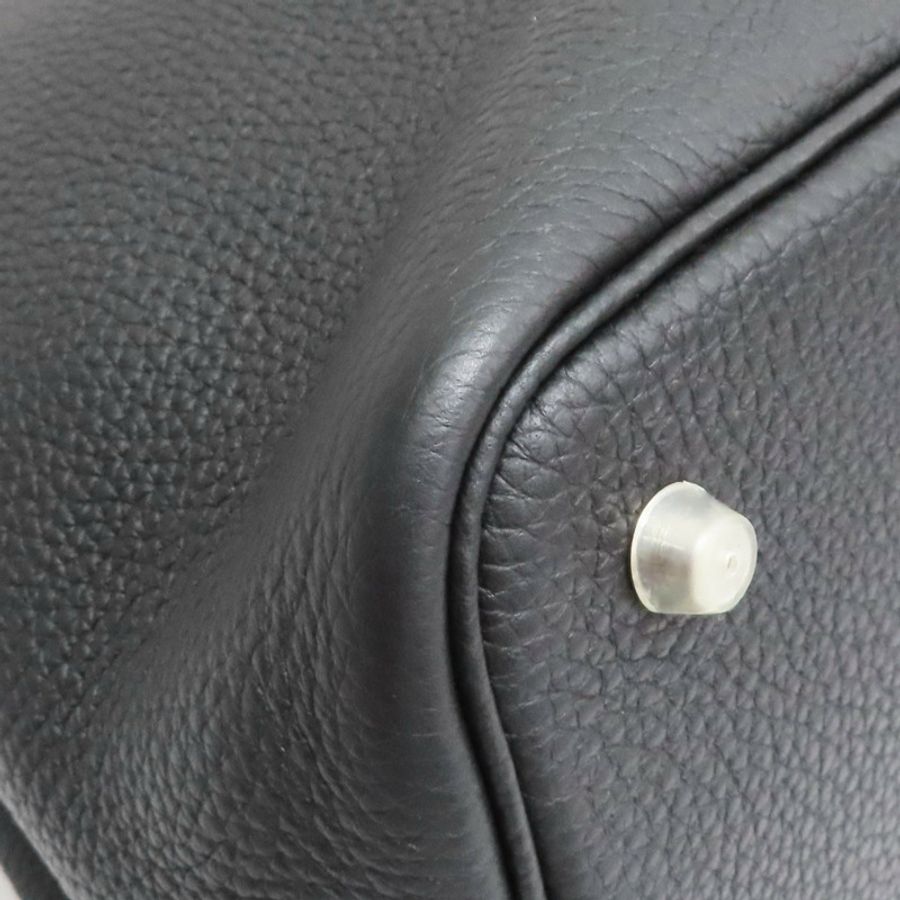 黑色 Taurillon牛皮 Picotin Lock 22 手提包 U刻 銀扣【HERMES 愛馬仕】 H060991CK-10