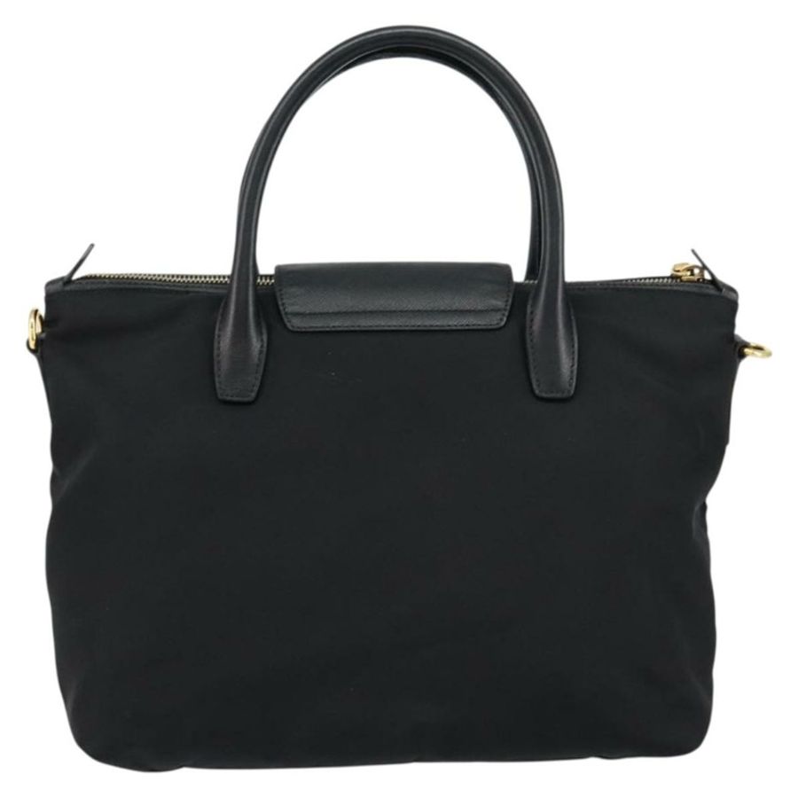 【日本直送】PRADA 尼龍手提包 黑色 金色 正品 148636-1