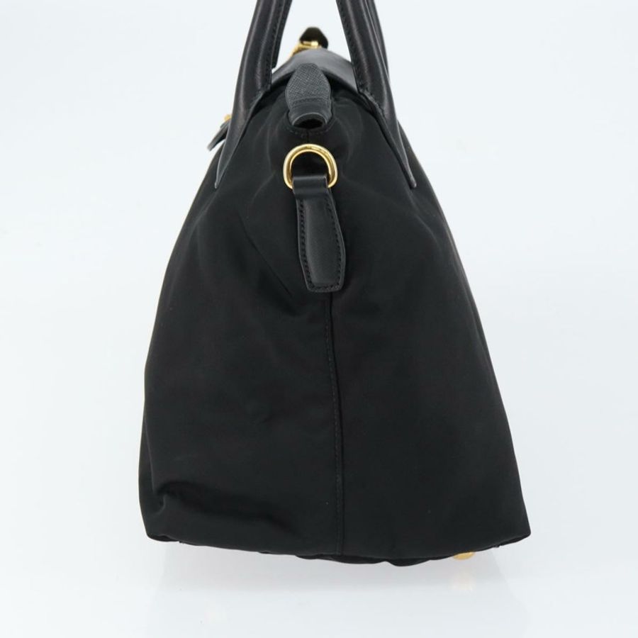 【日本直送】PRADA 尼龍手提包 黑色 金色 正品 148636-2