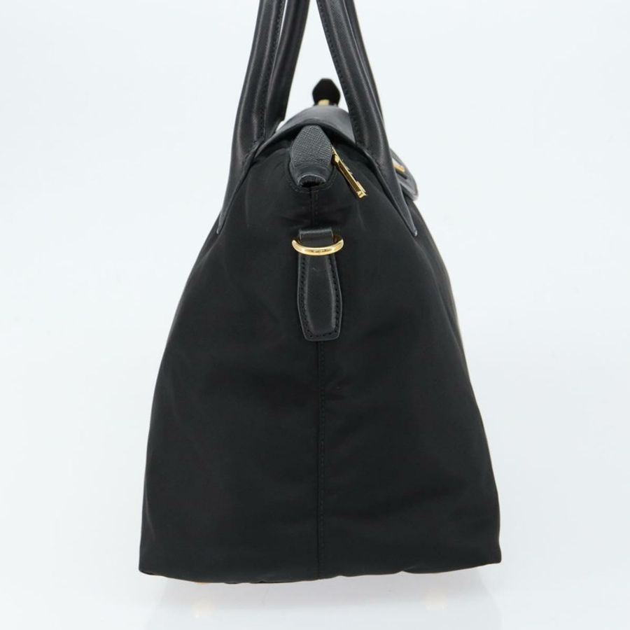 【日本直送】PRADA 尼龍手提包 黑色 金色 正品 148636-3