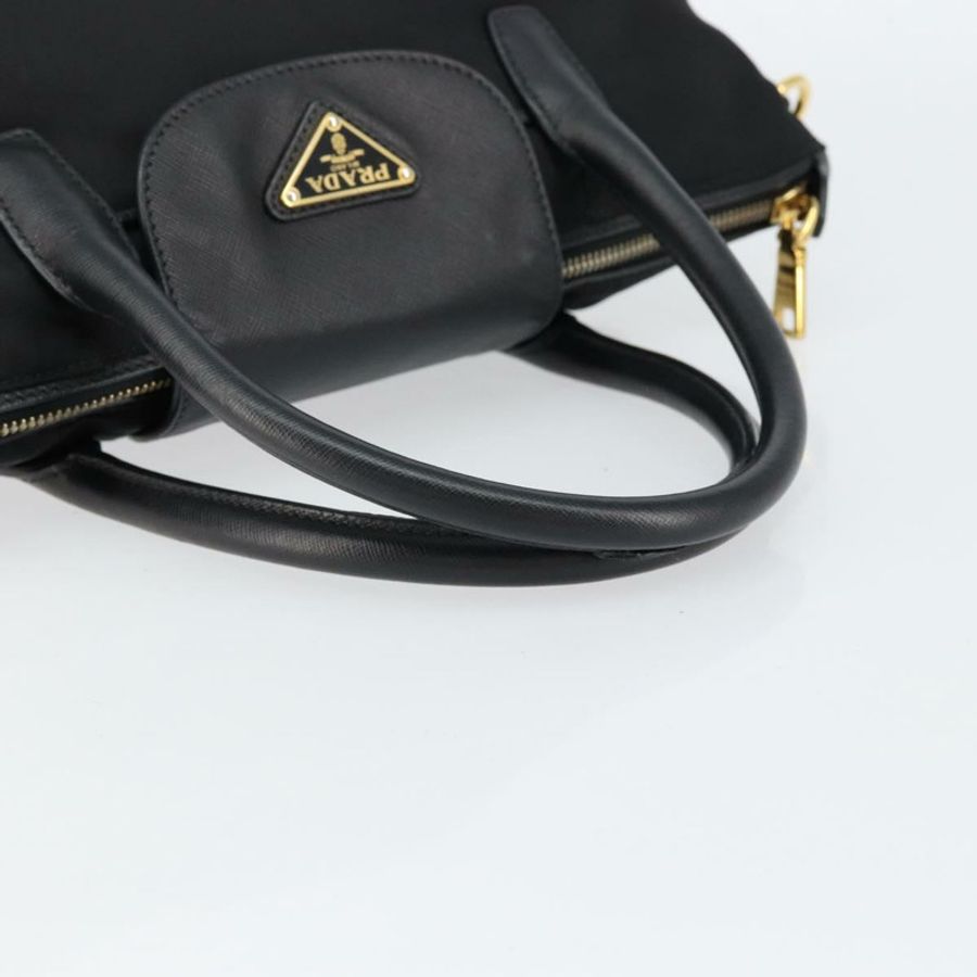 【日本直送】PRADA 尼龍手提包 黑色 金色 正品 148636-6