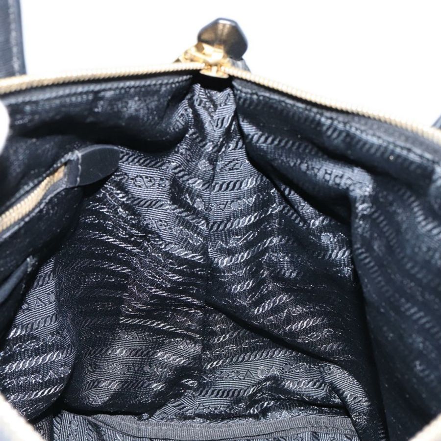 【日本直送】PRADA 尼龍手提包 黑色 金色 正品 148636-20