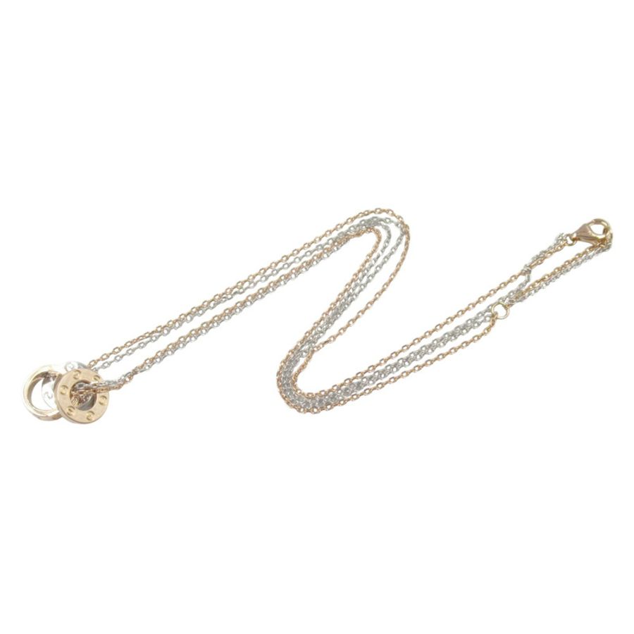 18K金/18K白金玫瑰鑽石Love項鍊【Cartier 卡地亞】 B7219700-1
