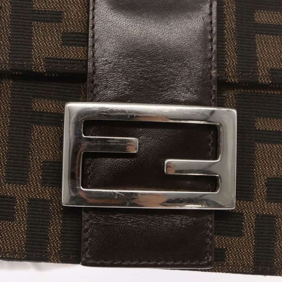 【日本直送】FENDI Zucca帆布單肩包 黑色 棕色 銀色 正品 149894V-18