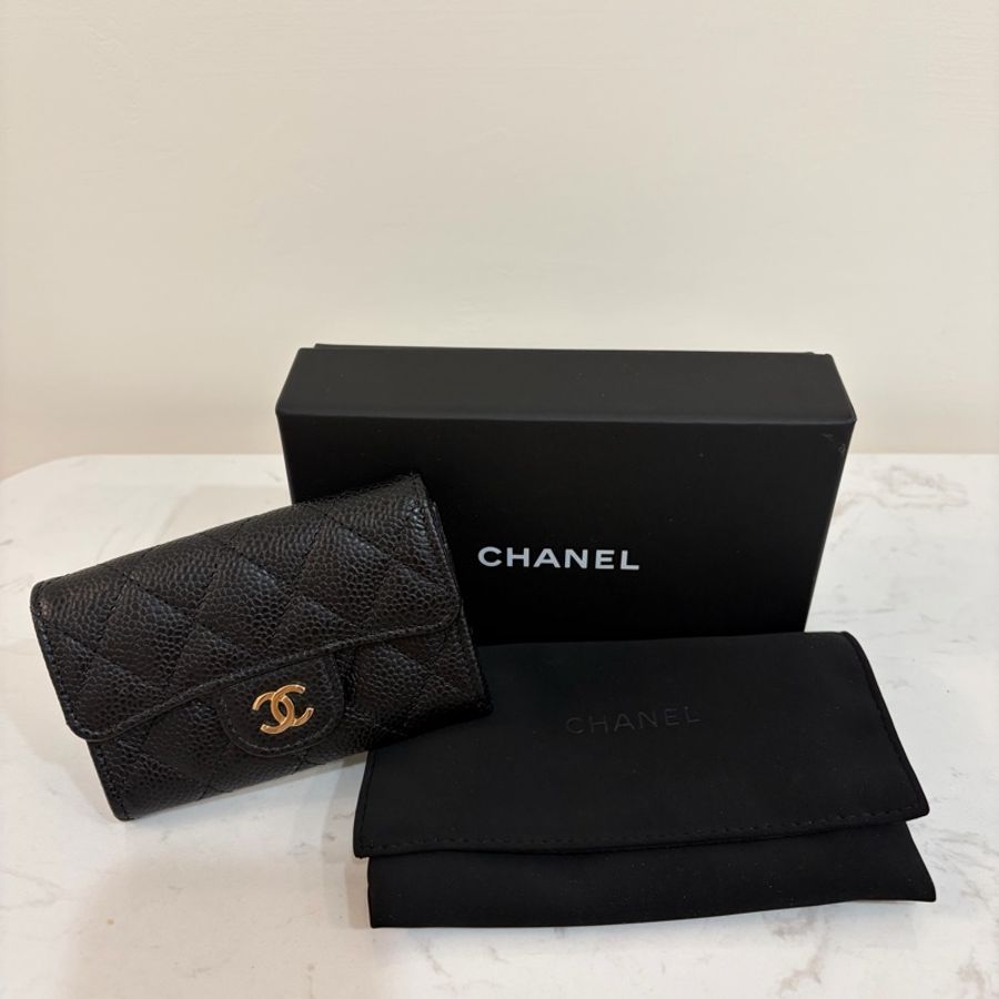 CHANEL 經典單層卡包荔枝牛皮-16