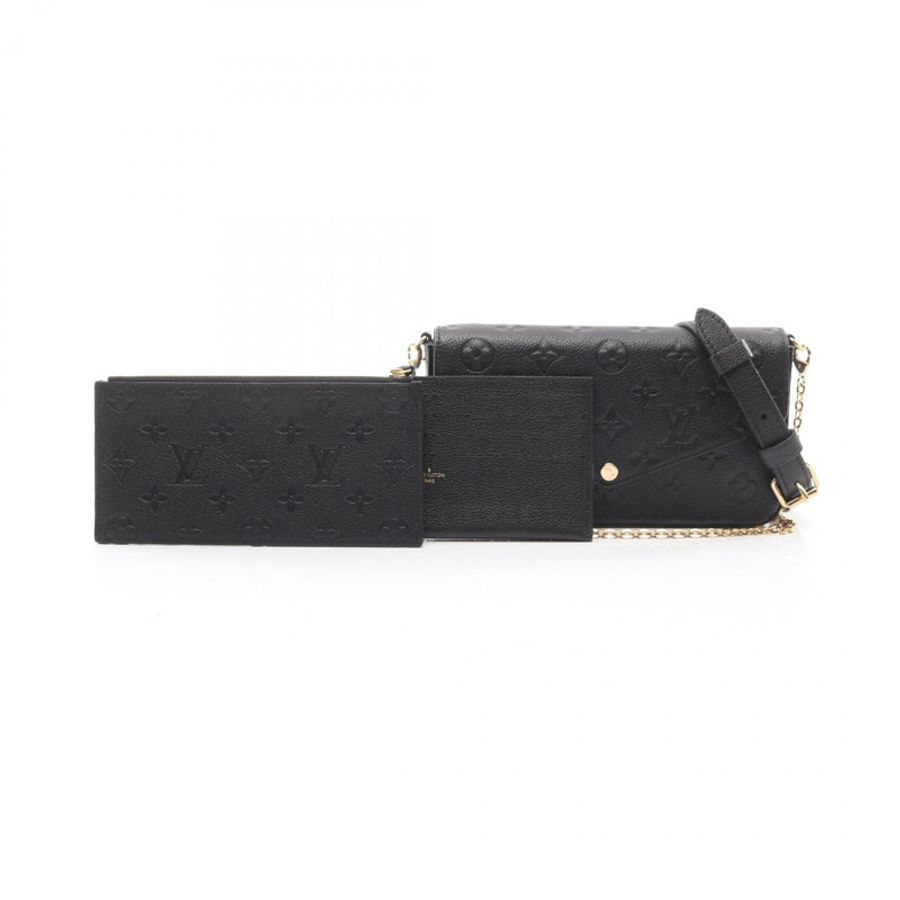 路易威登 Pochette Felice 鏈條單肩斜背包 M82477 黑色皮革-4