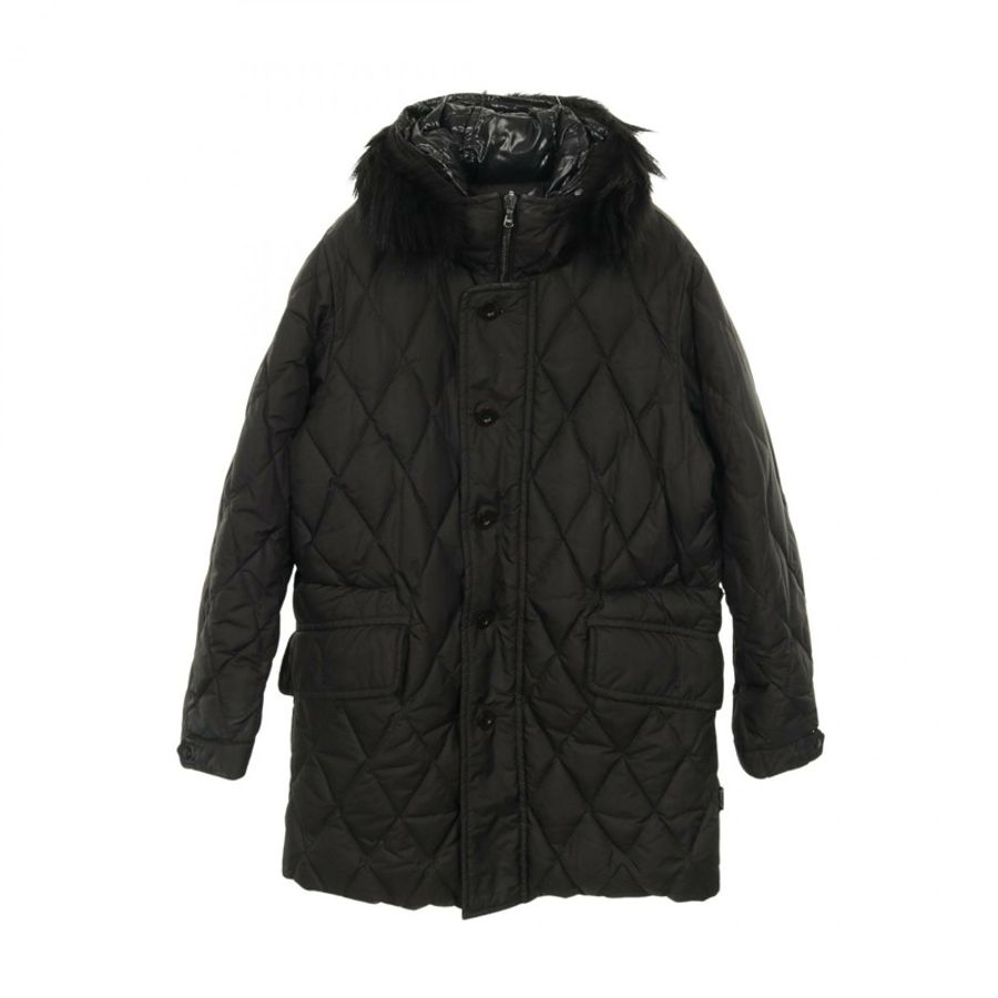 MONCLER 男士黑色尼龍聚酯羽絨外套(二手)-2