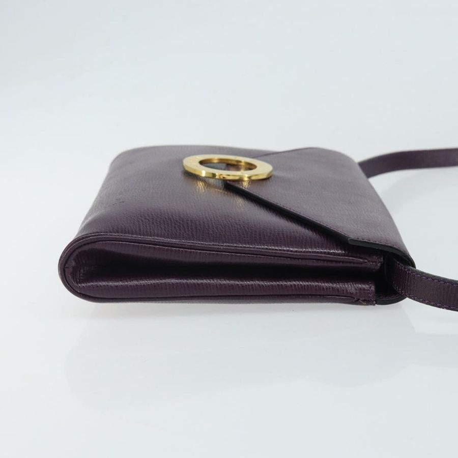 【日本直送】CELINE 圓背包 皮革 紫色 金色 正品 159845V-2