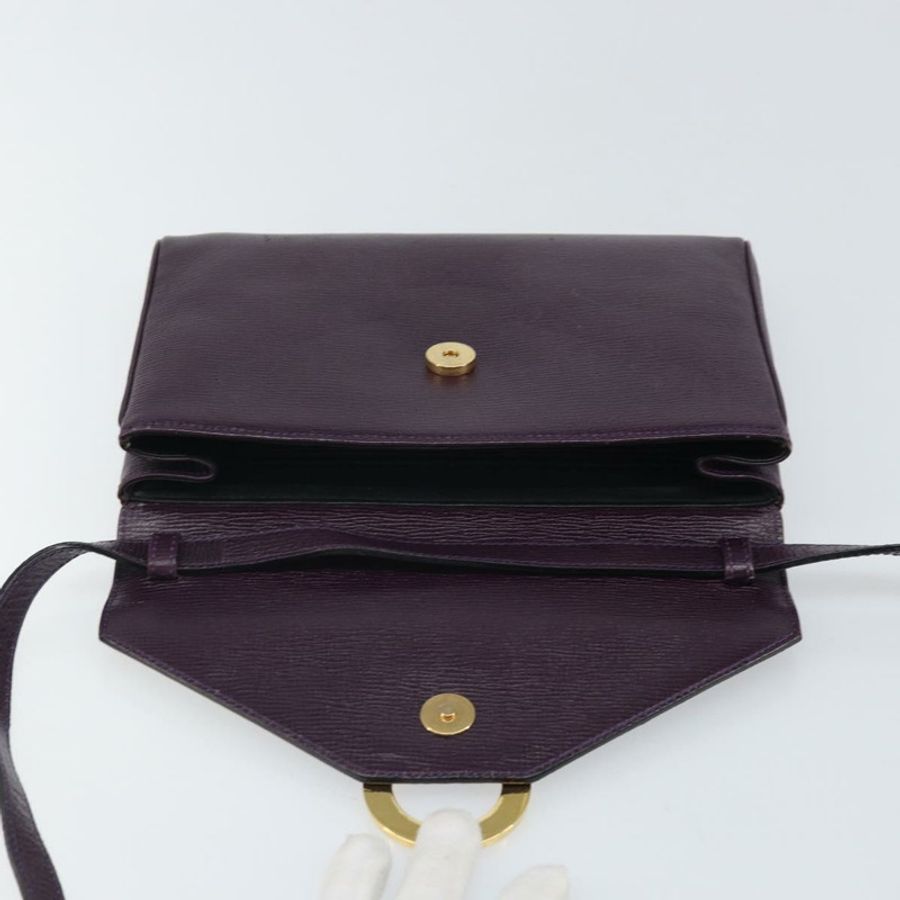 【日本直送】CELINE 圓背包 皮革 紫色 金色 正品 159845V-19
