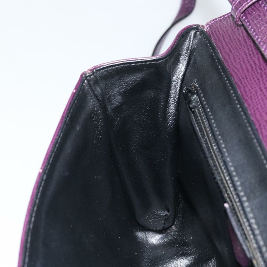 【日本直送】CELINE 圓背包 皮革 紫色 金色 正品 159845V-21