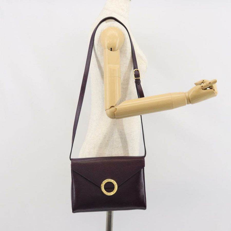 【日本直送】CELINE 圓背包 皮革 紫色 金色 正品 159845V-23
