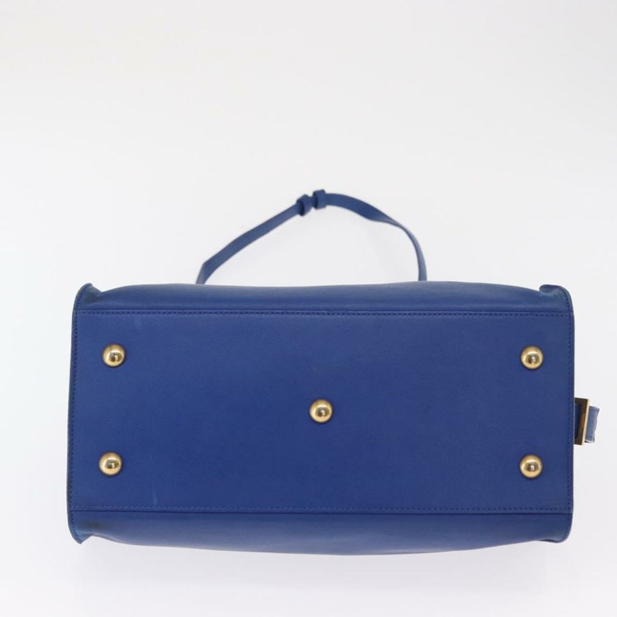 【日本直送】SAINT LAURENT Baby Kabas 手提包 皮革 兩用 藍色 金色 311210 正品 168154-4