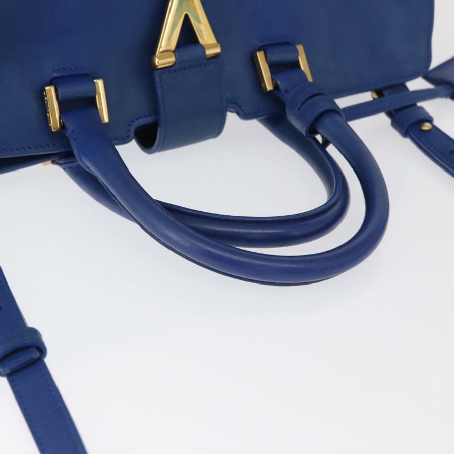 【日本直送】SAINT LAURENT Baby Kabas 手提包 皮革 兩用 藍色 金色 311210 正品 168154-6
