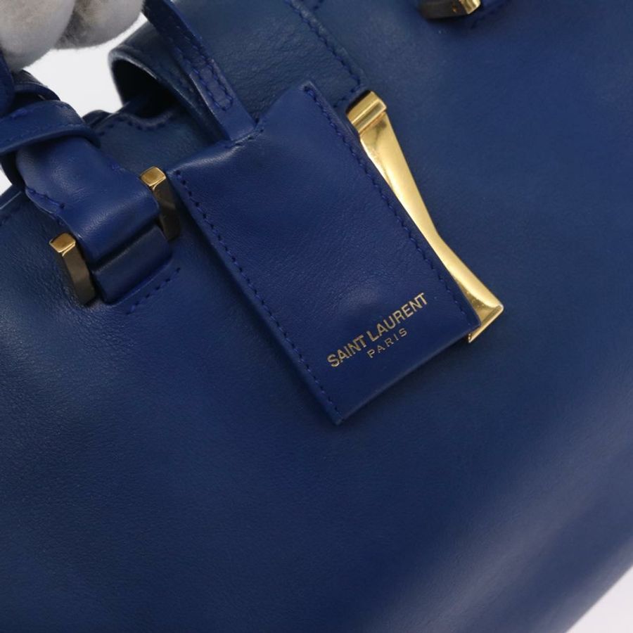 【日本直送】SAINT LAURENT Baby Kabas 手提包 皮革 兩用 藍色 金色 311210 正品 168154-19