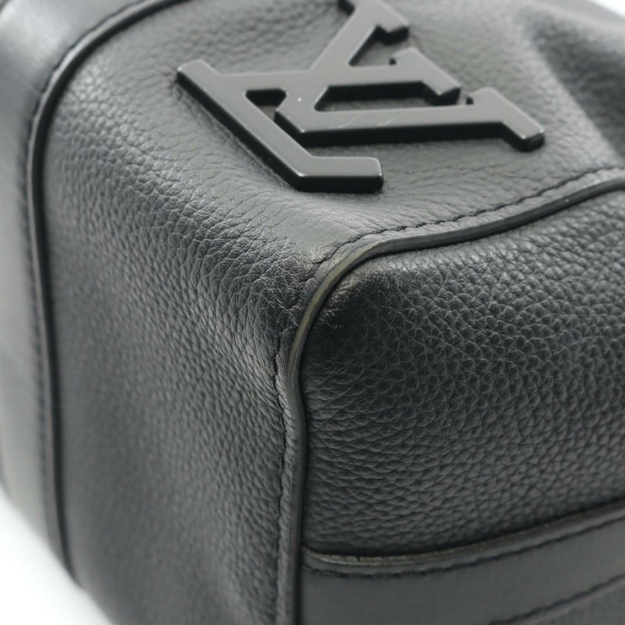 路易威登 City Keepall 斜背單肩包 M59255 黑色皮革 二手 男士-4