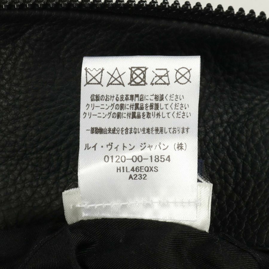 路易威登 Monogram 壓花實用皮革牛仔布黑色二手男款-3