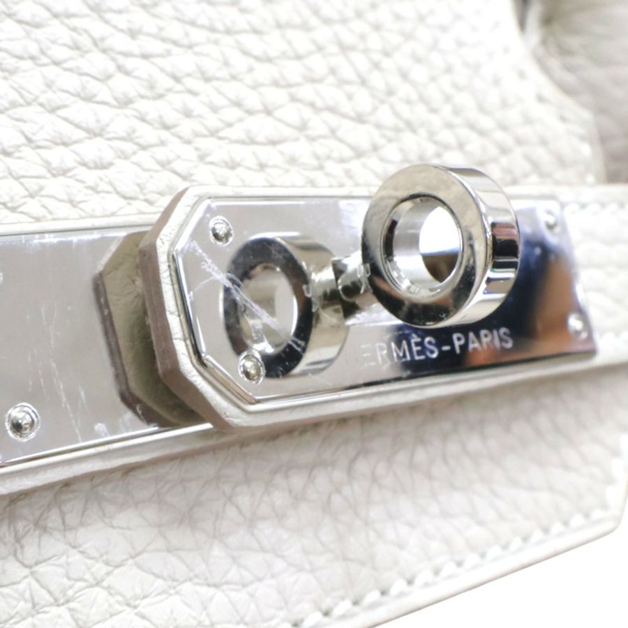奶昔白 Togo 牛皮 Birkin 30 柏金包 T刻銀扣【HERMES 愛馬仕】-15