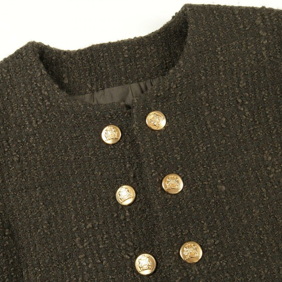 CELINE 無色羊毛棉質外套 綠色 二手 女-4