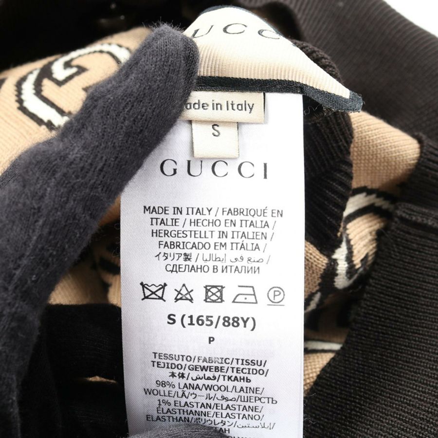 GUCCI 雙面雙G圖案開襟羊毛衫 #S 678308 棕色 二手 女款-4