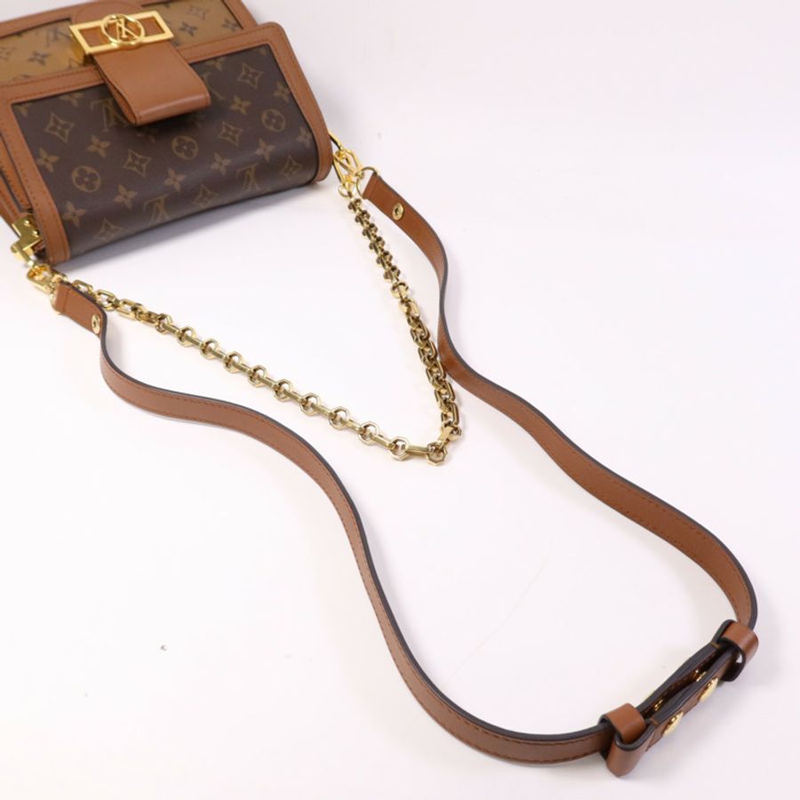 LOUIS VUITTON Monogram Reverse Dauphine MM金扣肩背袋-8