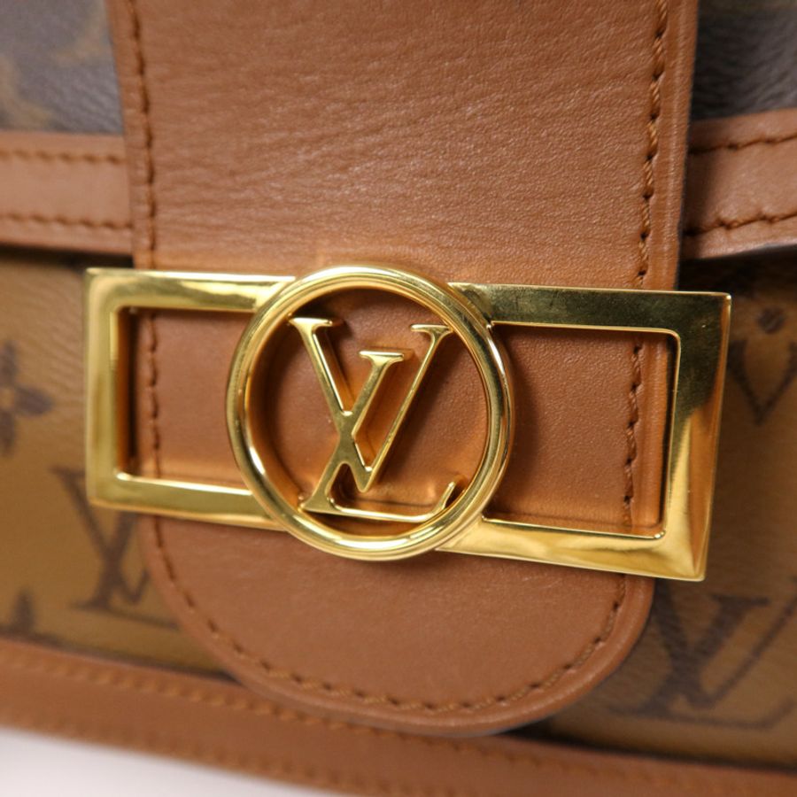 LOUIS VUITTON Monogram Reverse Dauphine MM金扣肩背袋-9