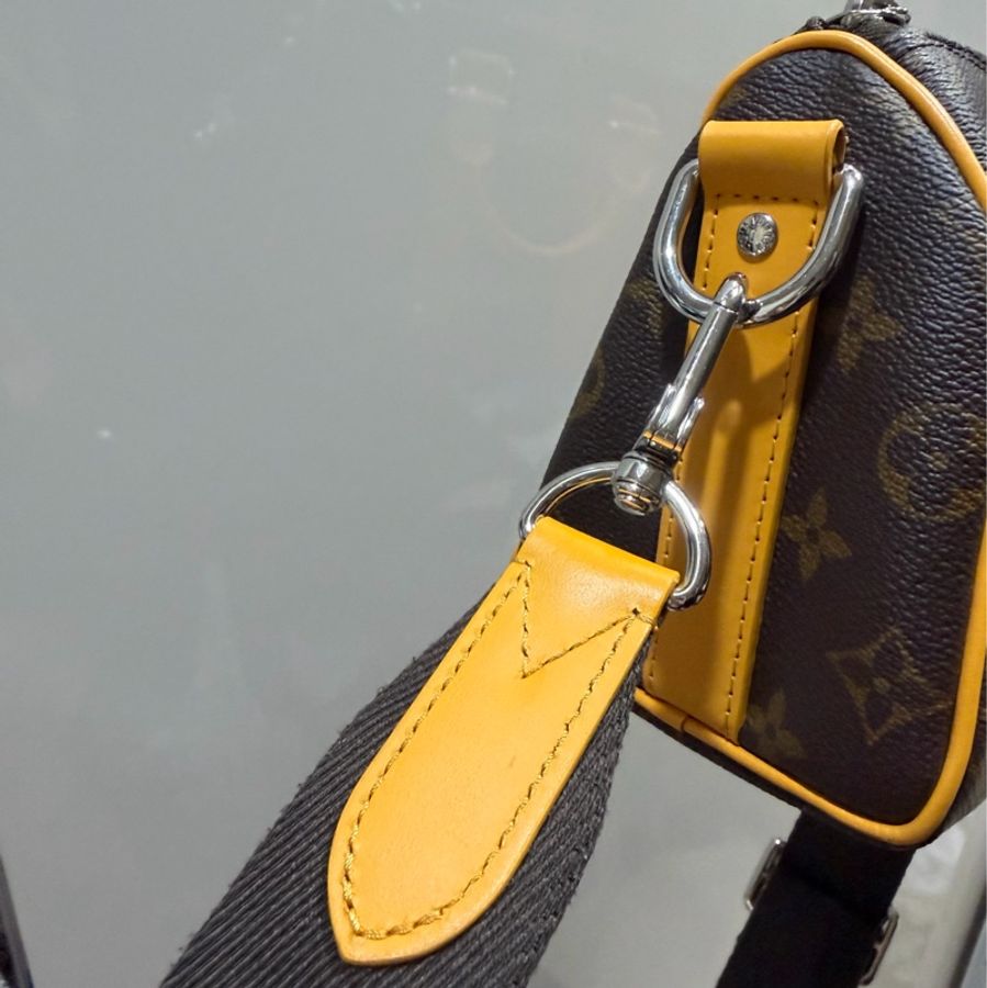LV Louis Vuitton M12733 老花 Keepall 25 斜背包 發財黃-18