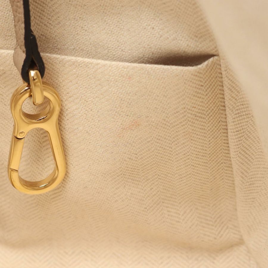 LOEWE Hammock 小號肩斜背包,皮革材質,米色/棕色,二手女款-9