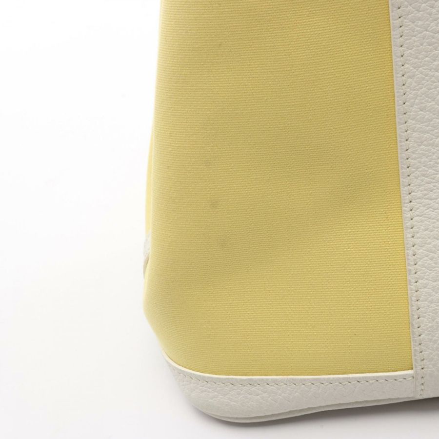 HERMES 花園派對 TPM 托特包 R Toile officier Negonda White Soufre SHW-7