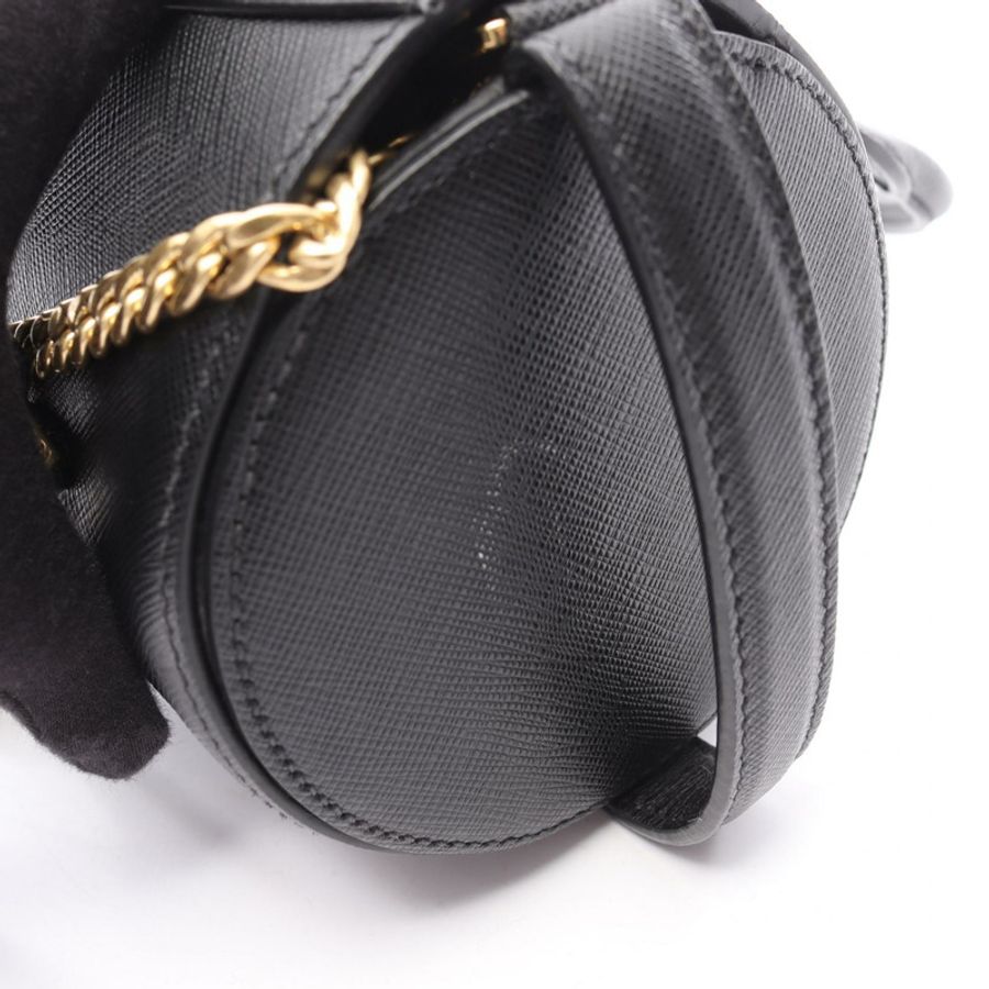 PRADA 圓筒形單肩斜背包,黑色 Saffiano 皮革,二手女款-4
