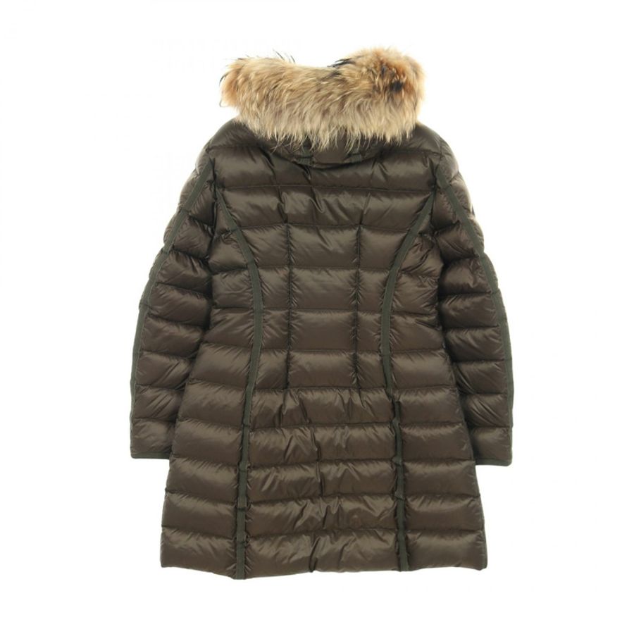 MONCLER HERMIFUR 羽絨外套 尼龍 棕色 卡其色 二手 女款-1