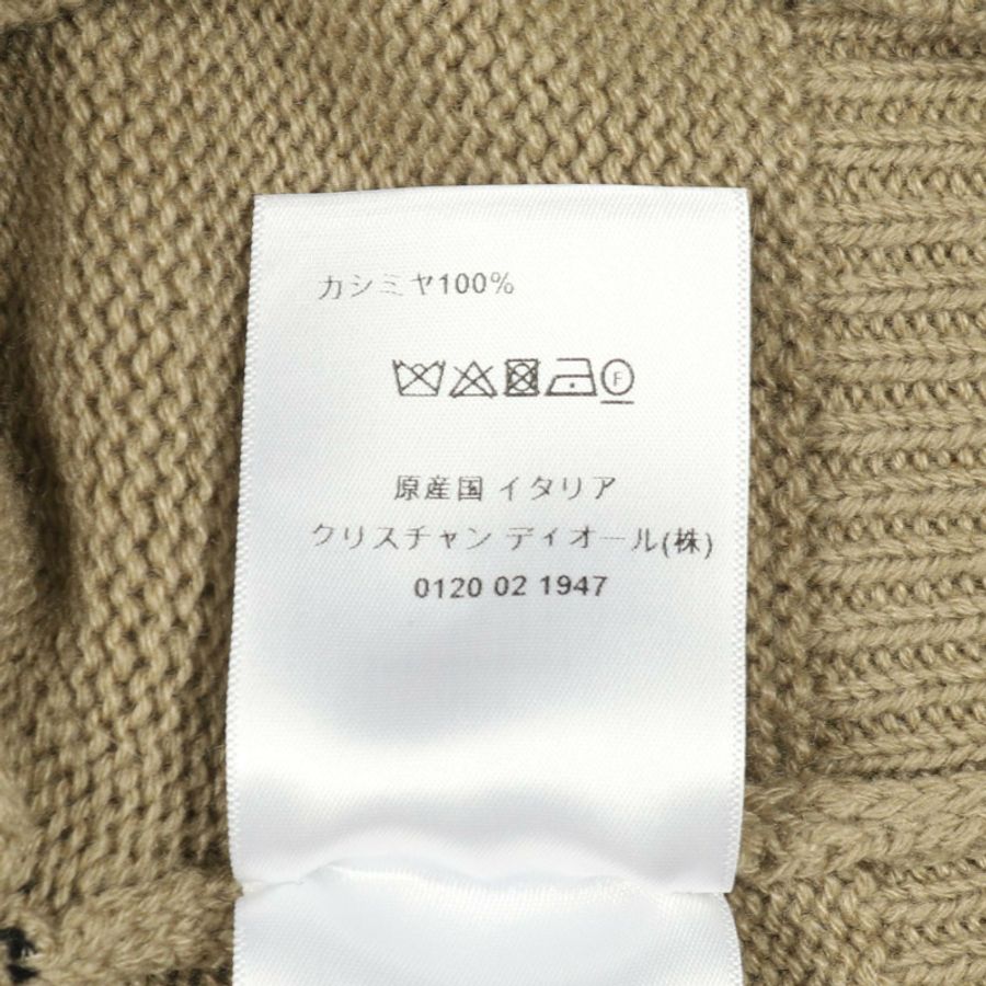 Christia Dior 針織連帽衫 254S56AM054 羊絨米黑 二手 #40-3