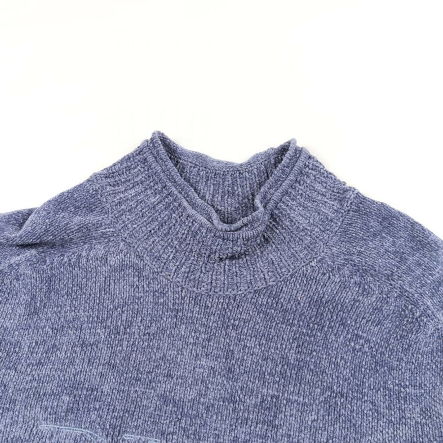 Dior Logo針織衫,人造絲棉混紡,藍色,二手男士M碼-4