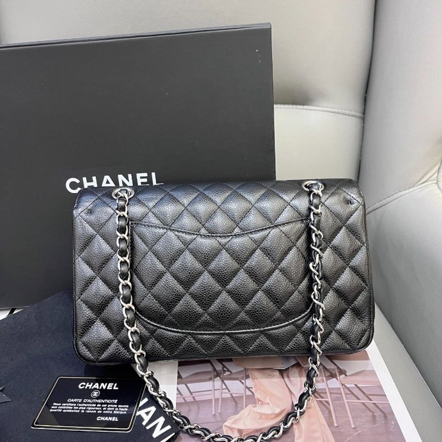 閒置新 香奈兒/Chanel 黑銀CF中號鏈條包-1