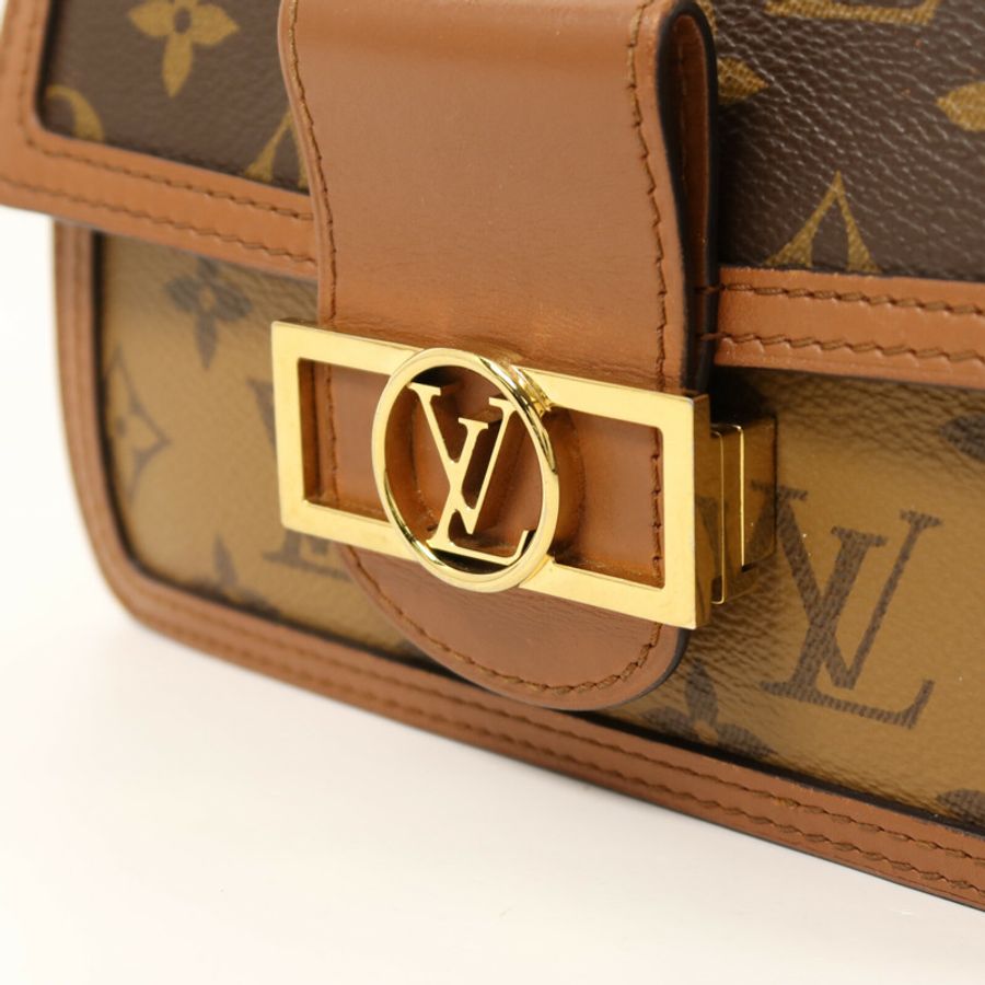 LOUIS VUITTON Monogram Reverse Dauphine金扣鏈帶肩背袋-6