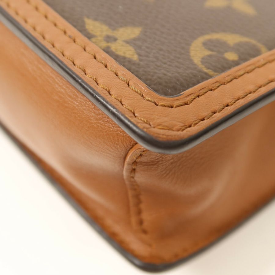 LOUIS VUITTON Monogram Reverse Dauphine金扣鏈帶肩背袋-12