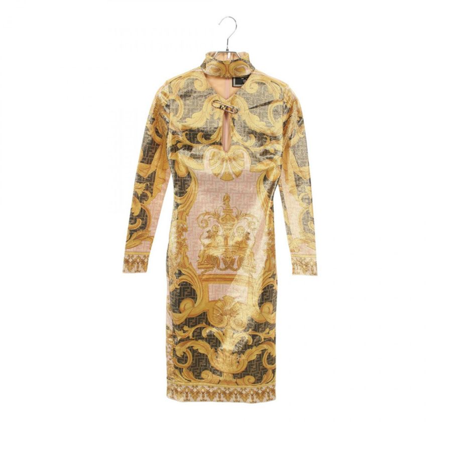 FENDI × VERSACE 洋裝 尼龍材質 黃金黑 #38 二手女裝-0