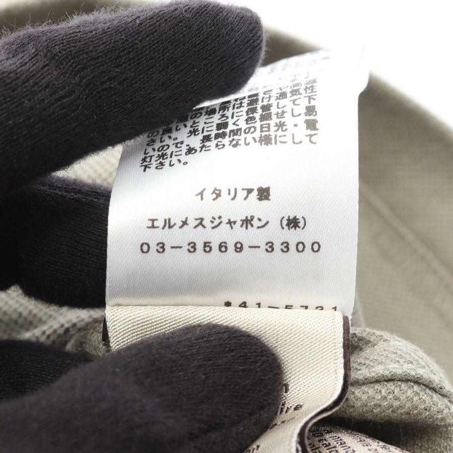 愛馬仕 Polo 衫,棉羊絨混紡,卡其色,二手,男士 S 碼-4