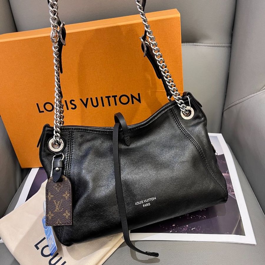 芯片款 路易威登/Louis Vuitton  芯片款Carryall BB黑武士羊皮鏈條包-6