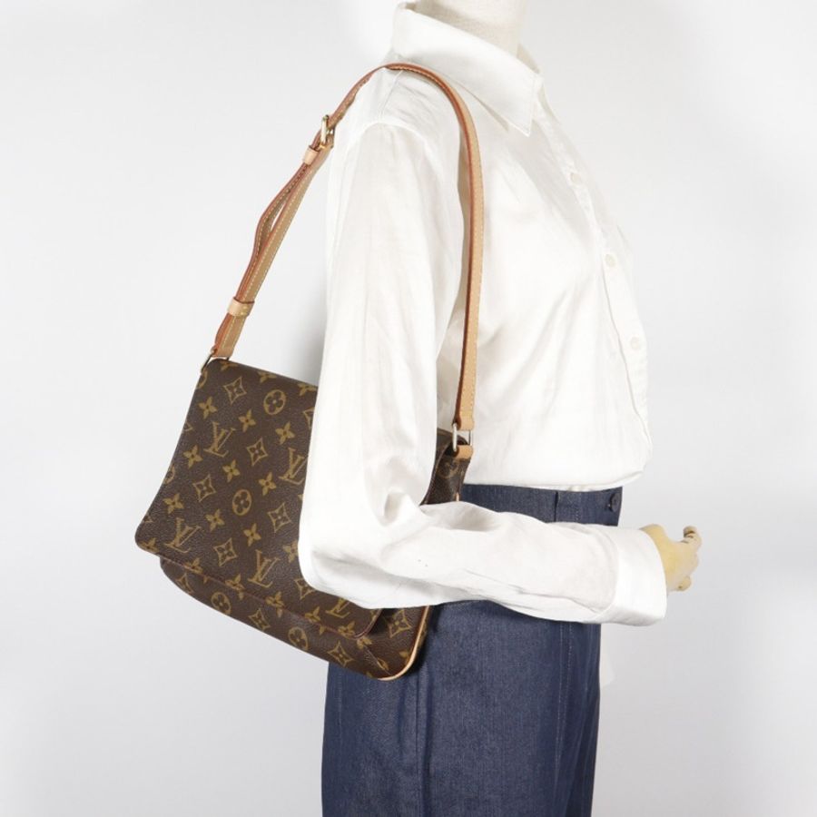 路易威登 Musette Tango 單肩包，短包 M51257，Monogram 帆布，2000 年款，棕色，SP0010，A5，磁扣，女士款-10