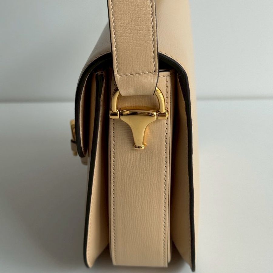 99新🆕 Gucci 古馳 1955 馬鞍包 奶茶色-9