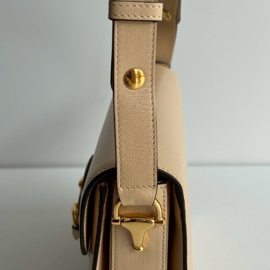 99新🆕 Gucci 古馳 1955 馬鞍包 奶茶色-10