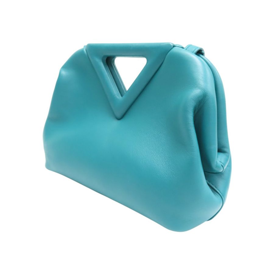 藍綠色 牛皮 Small Point 肩背包【BOTTEGA VENETA BV 寶緹嘉】 658476-2