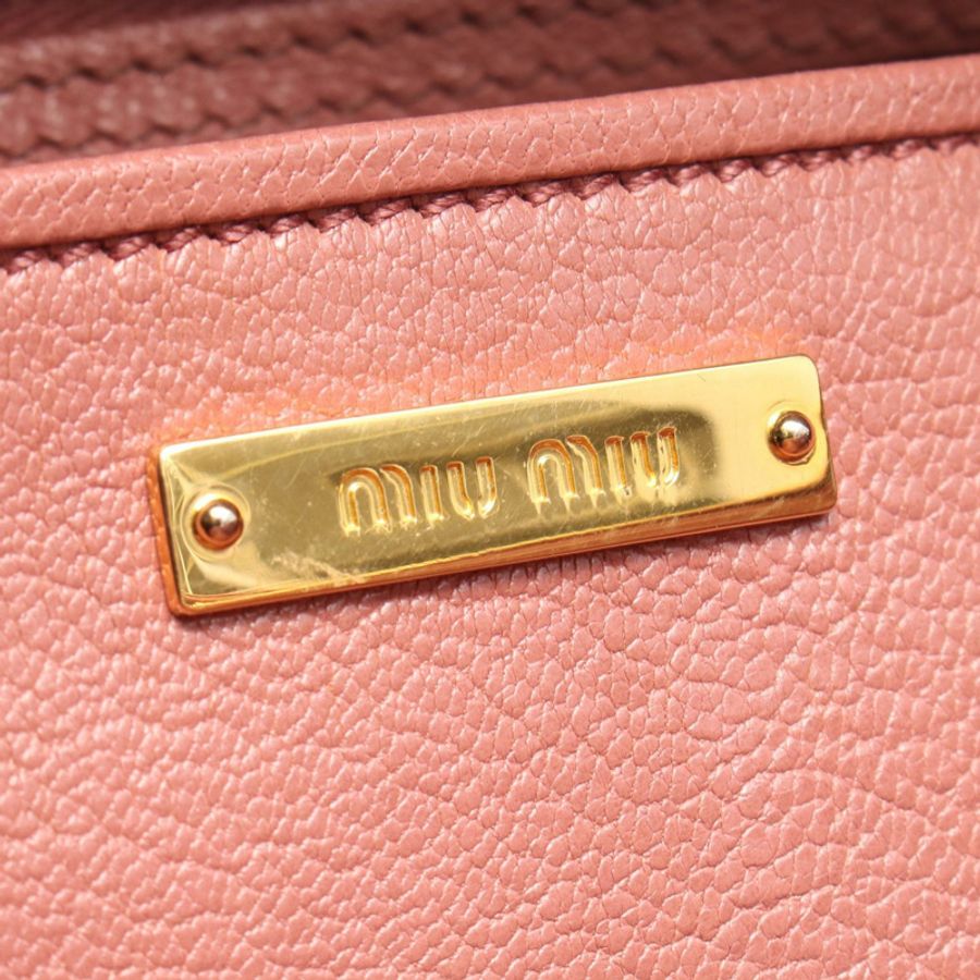Miu Miu MADRAS 單肩斜背包,粉紅色皮革,二手女款-3