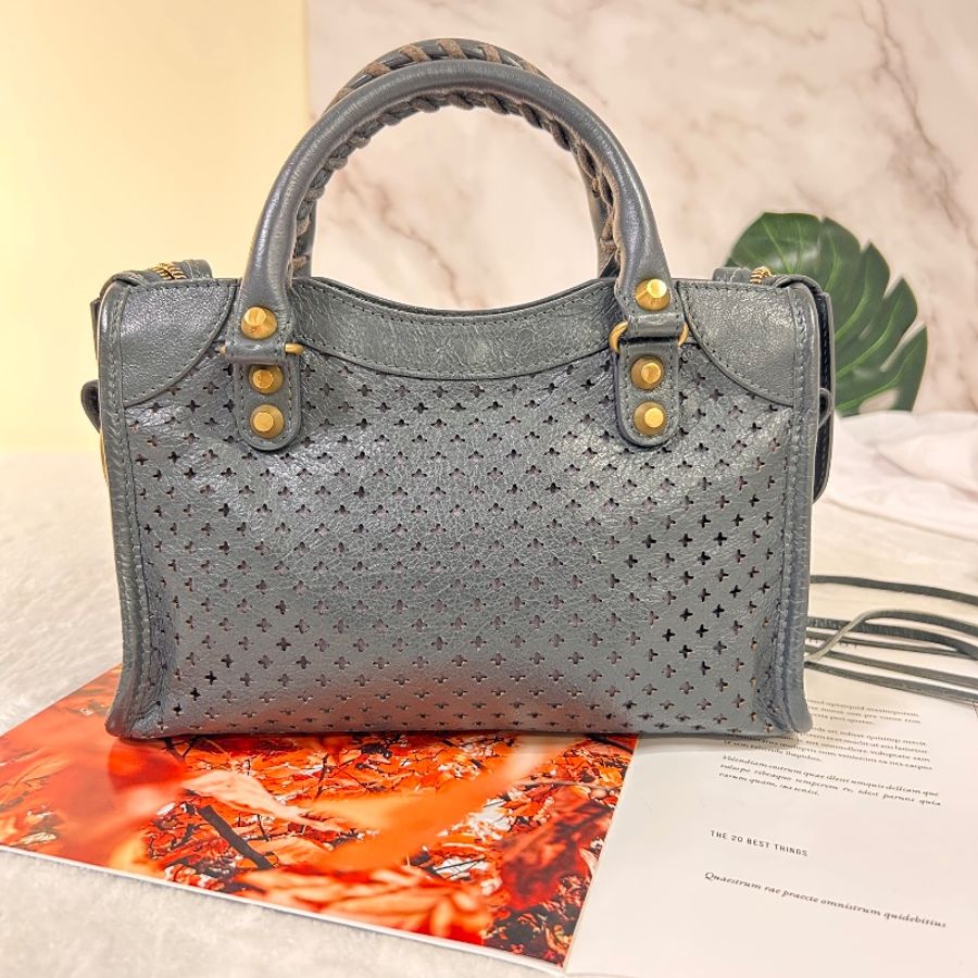 Balenciaga 經典米你機車鏤空手提包斜背包 2021年-8