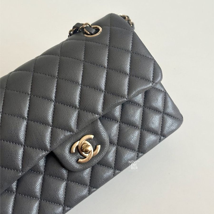 98新🫰🏻 Chanel 香奈兒 CF23 金屬灰色金釦-2