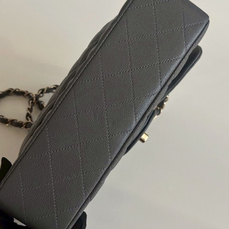 98新🫰🏻 Chanel 香奈兒 CF23 金屬灰色金釦-12