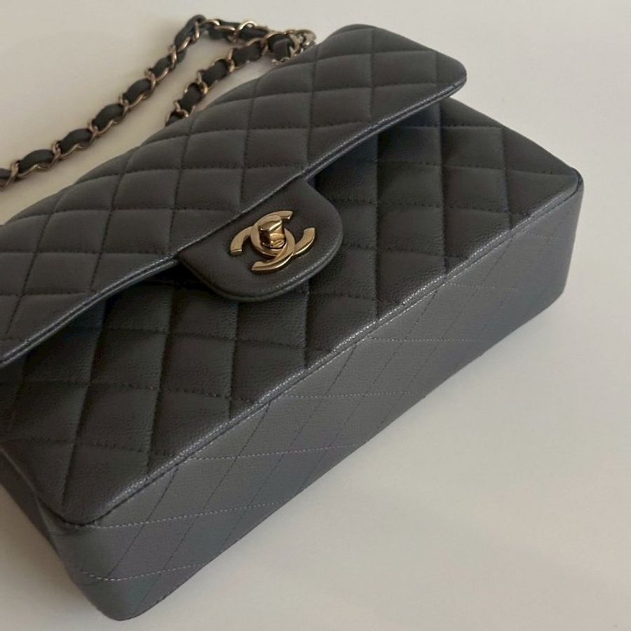 98新🫰🏻 Chanel 香奈兒 CF23 金屬灰色金釦-13