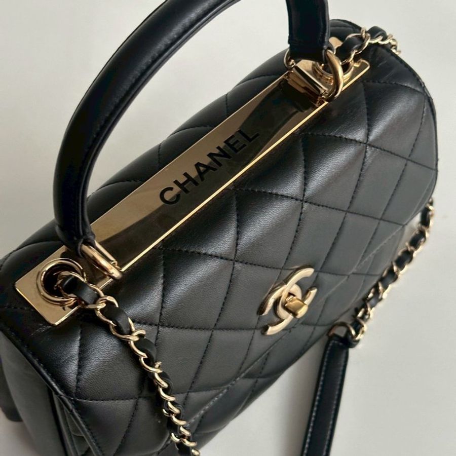 98新🖤 Chanel 香奈兒 Trendy CC 25cm 黑金-7