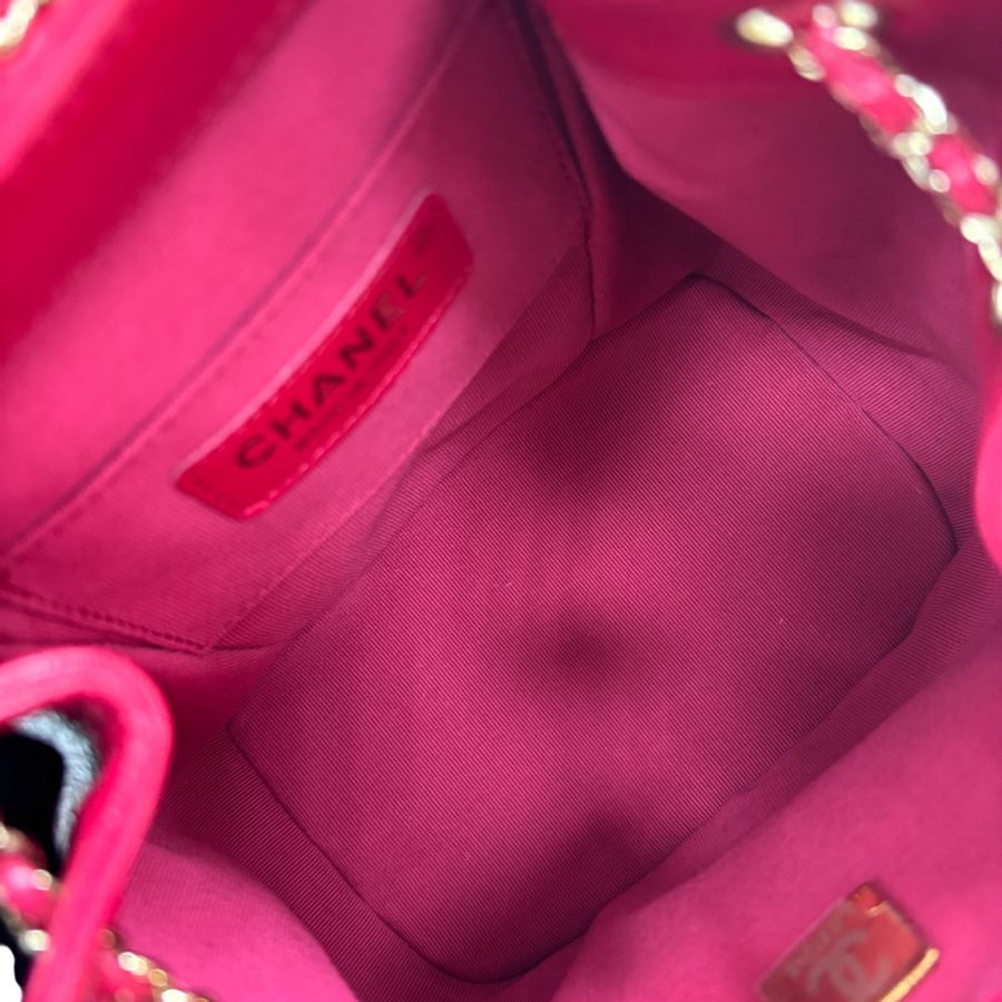 紅色 菱格紋 牛皮 DUMA 後背包【CHANEL 香奈兒】 AS2908-4